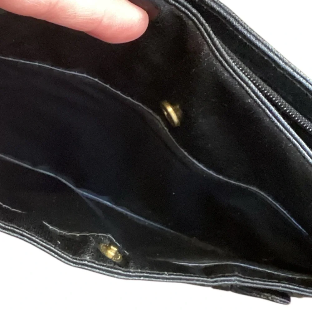 Vintage Soft Supple Leather Clutch Wristlet with‎ Bow